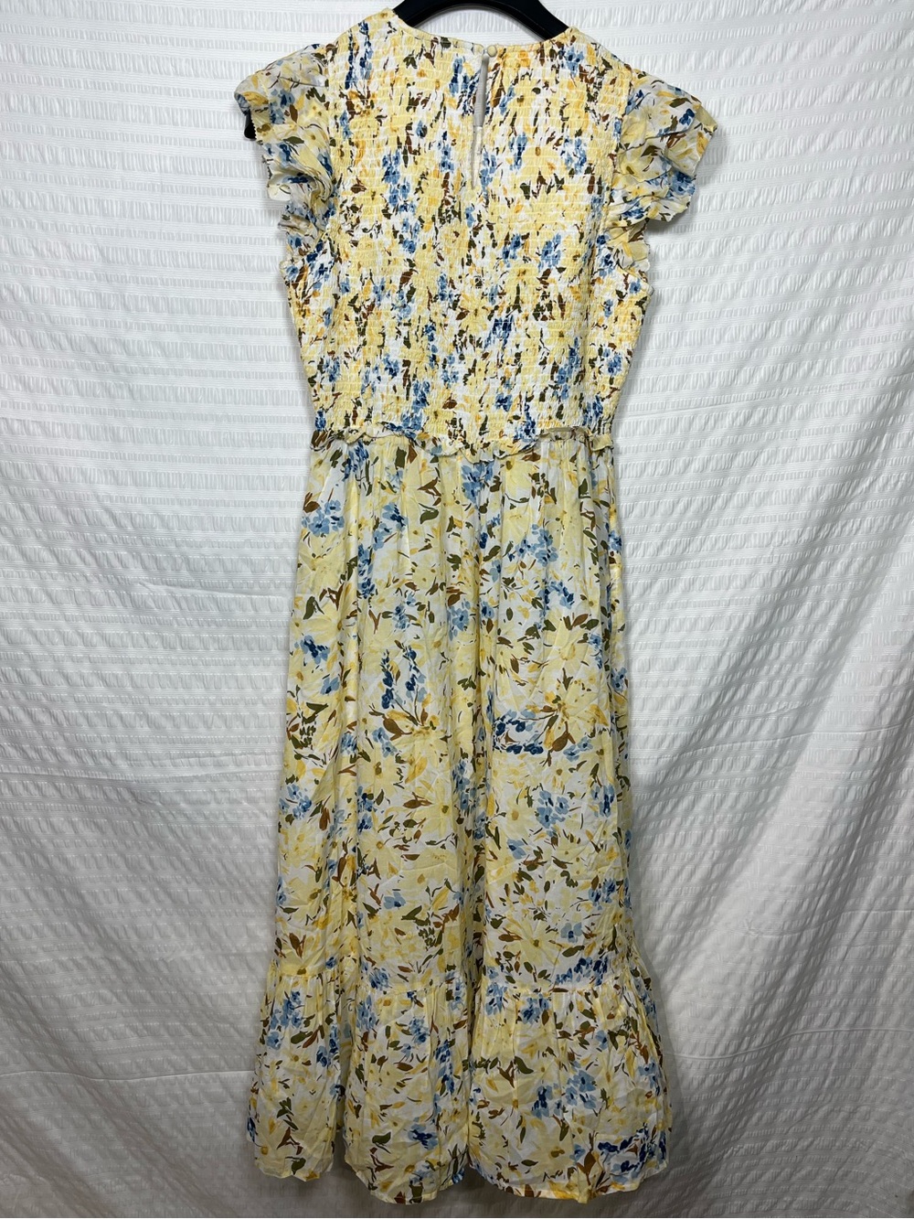 VINEYARD VINES Yellow and Blue Floral Smocked Maxi Dress Size Small - Picture 2 of 7
